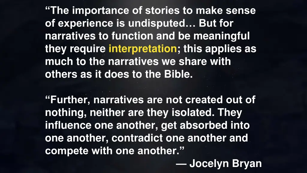 the importance of stories to make sense