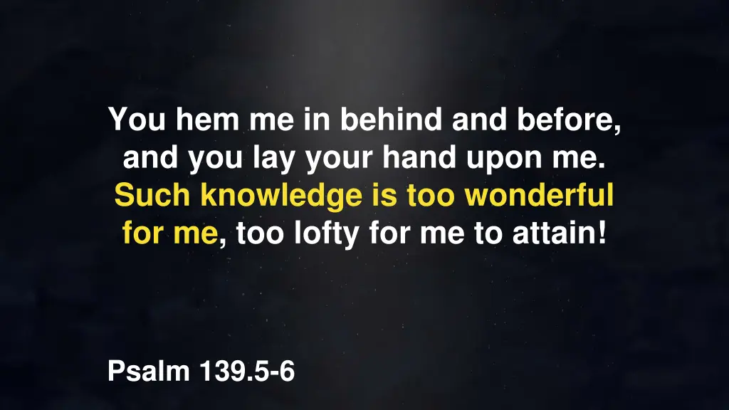 you hem me in behind and before and you lay your