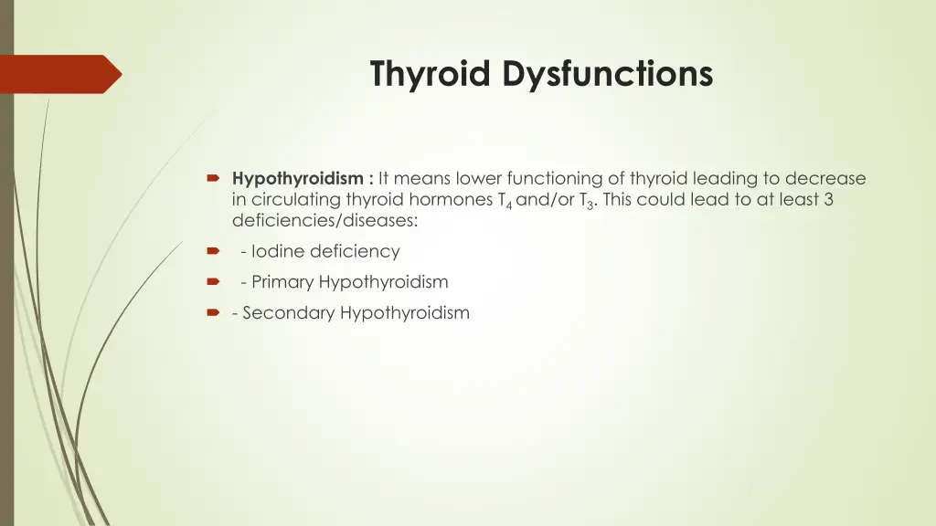 thyroid dysfunctions