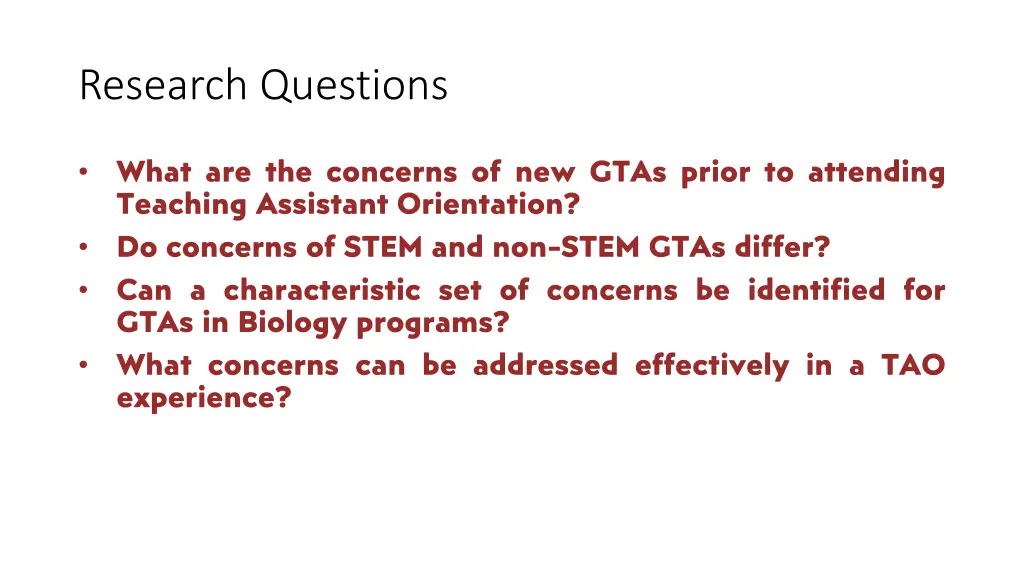 research questions