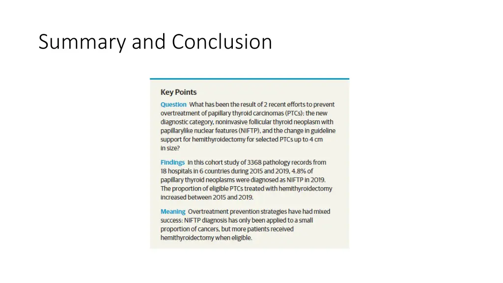 summary and conclusion 1