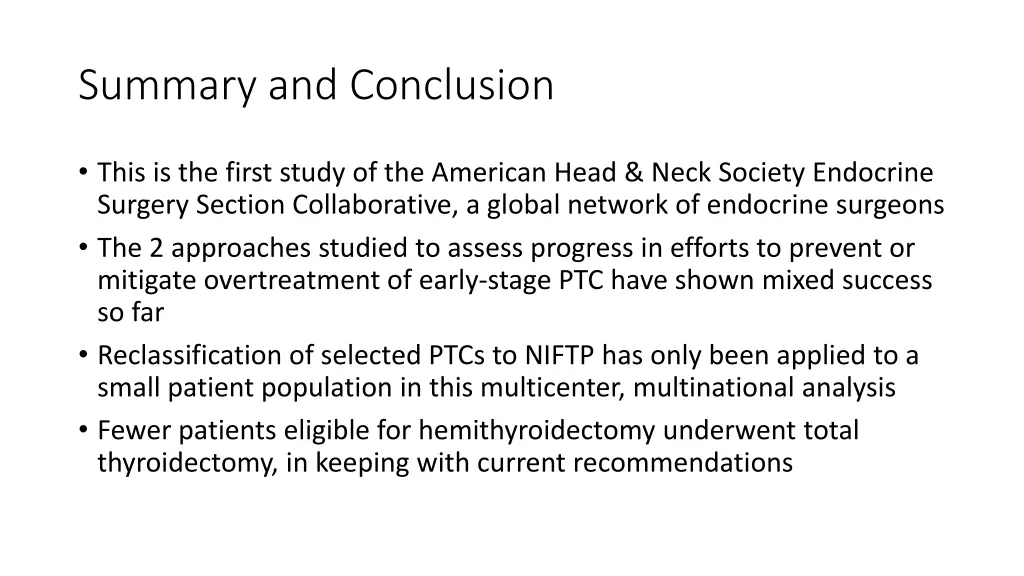 summary and conclusion