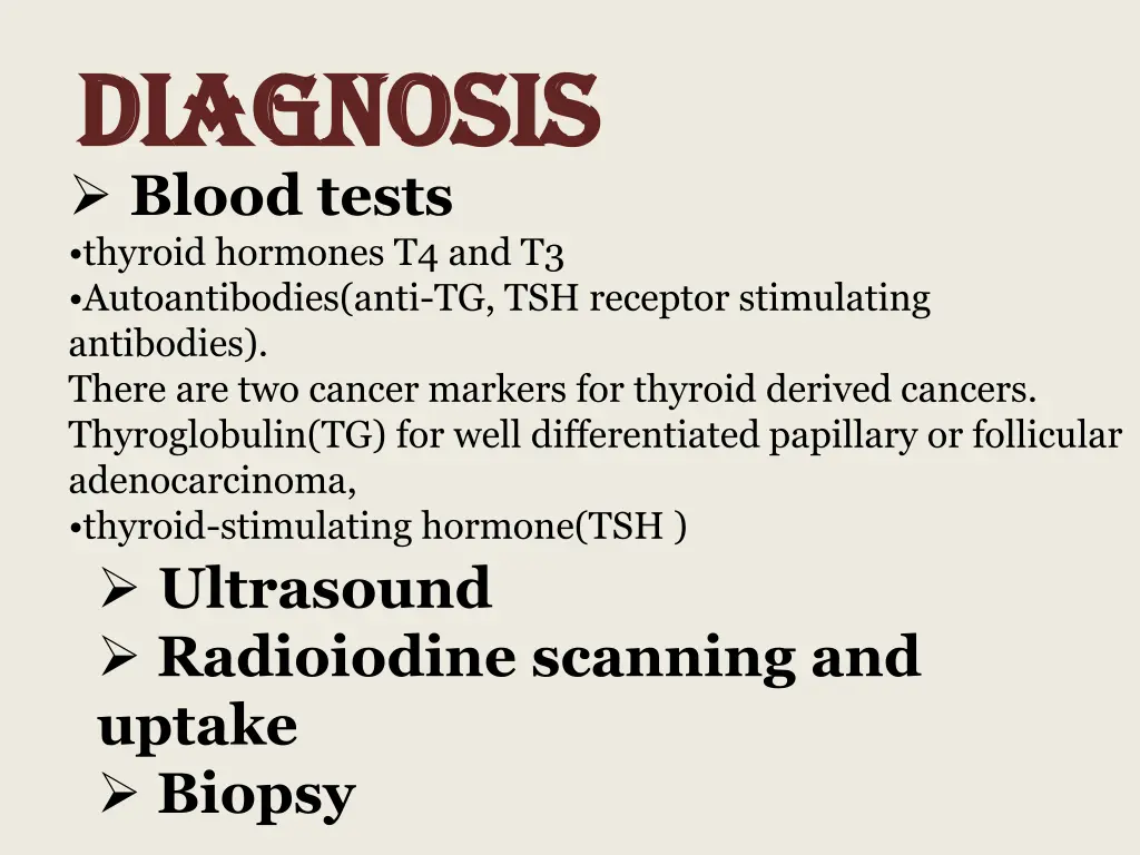 diagnosis diagnosis blood tests thyroid hormones