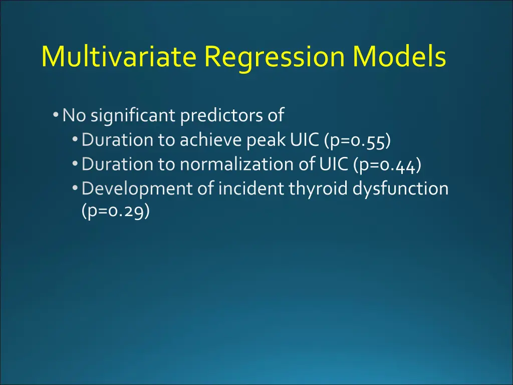 multivariate regression models