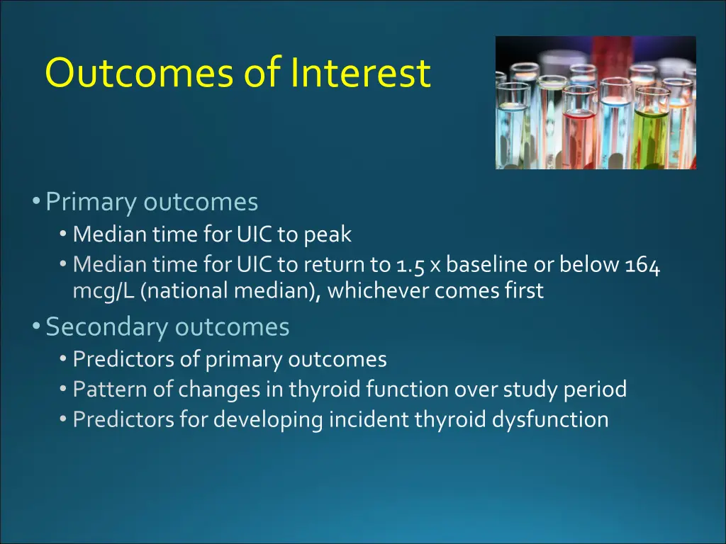 outcomes of interest
