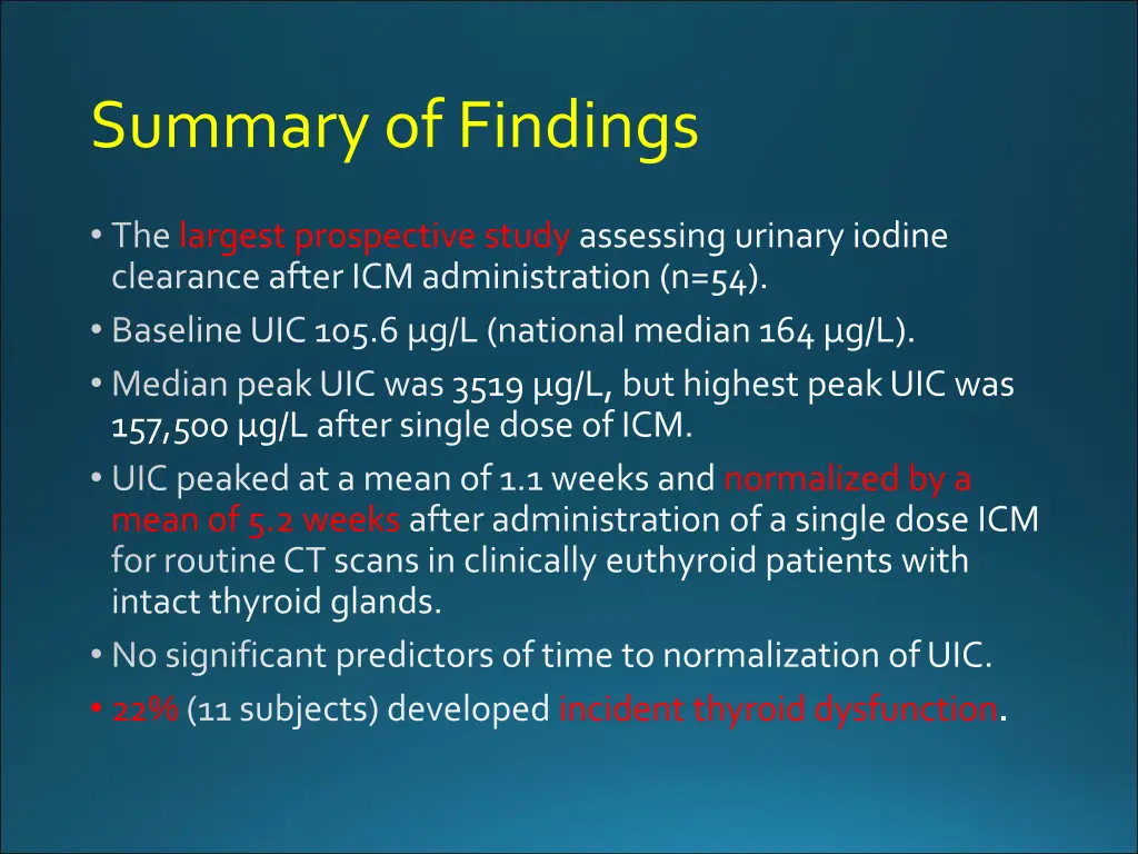summary of findings