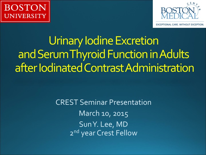 urinary iodine excretion and serum thyroid