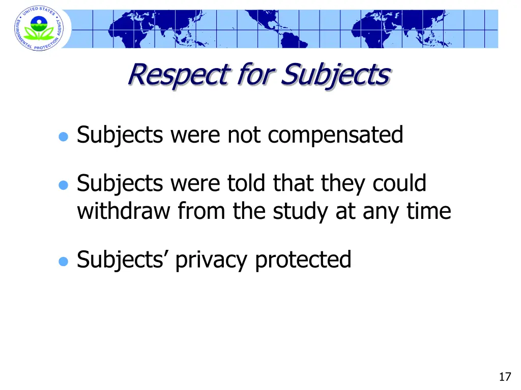respect for subjects