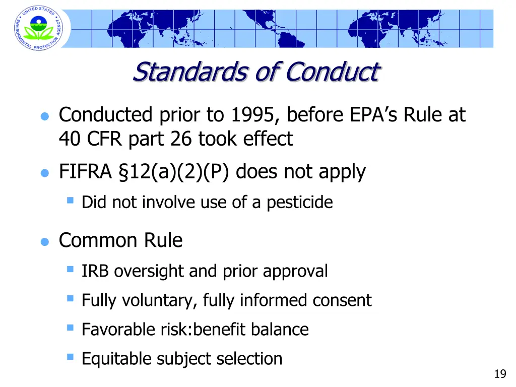 standards of conduct