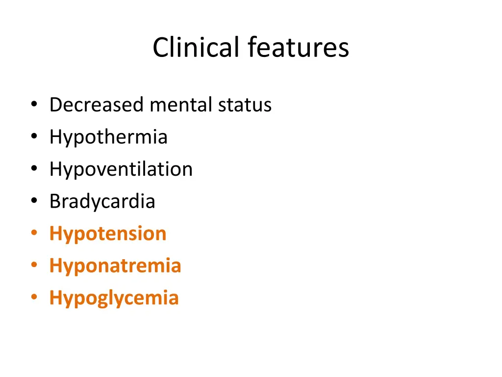 clinical features
