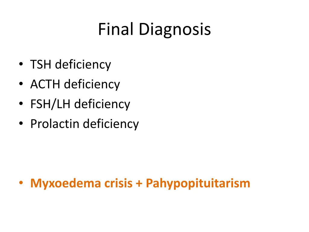 final diagnosis