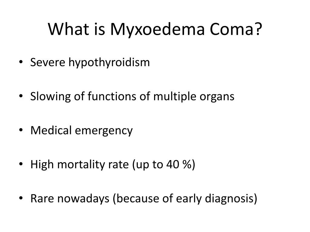 what is myxoedema coma