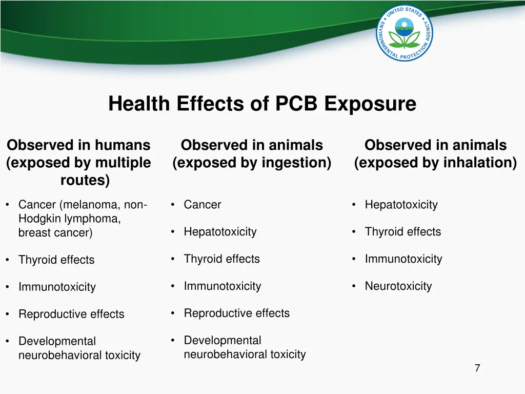 health effects of pcb exposure