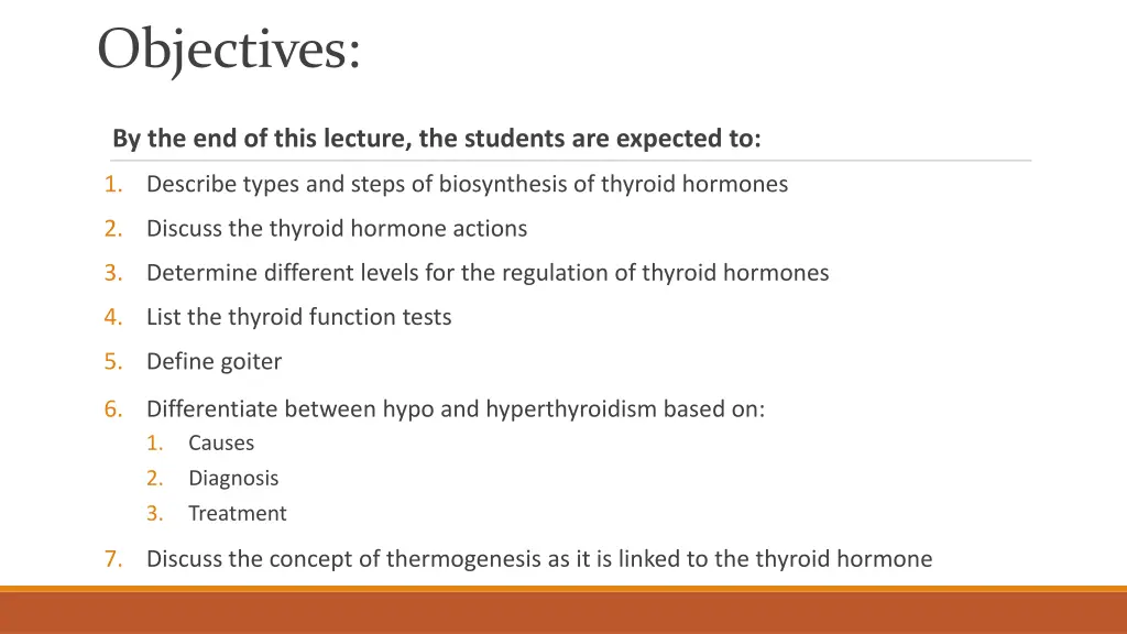 objectives