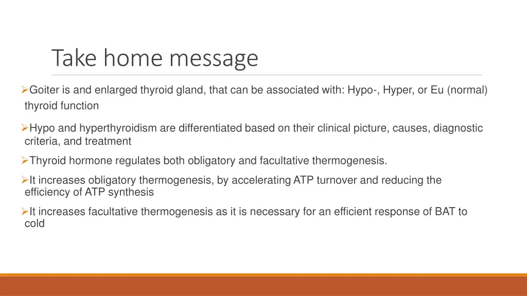 take home message 1