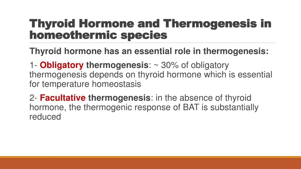 thyroid hormone and thermogenesis in thyroid