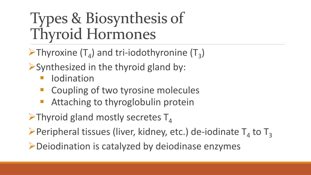 types biosynthesis of thyroid hormones thyroxine