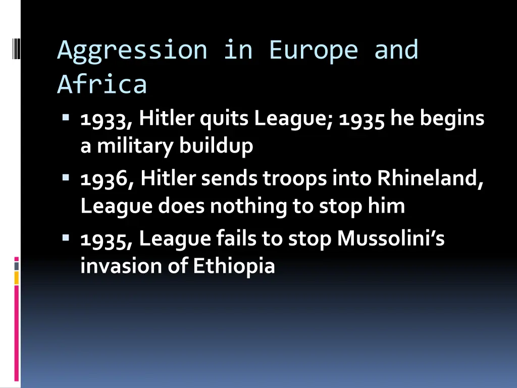 aggression in europe and africa 1933 hitler quits
