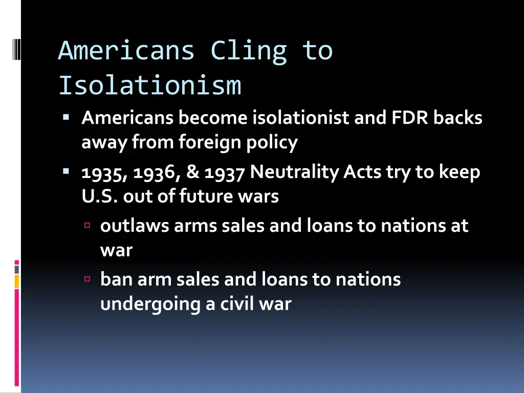 americans cling to isolationism americans become
