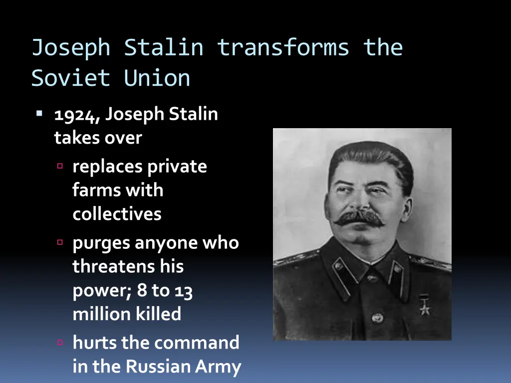 joseph stalin transforms the soviet union