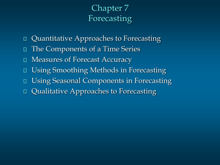 chapter 7 forecasting