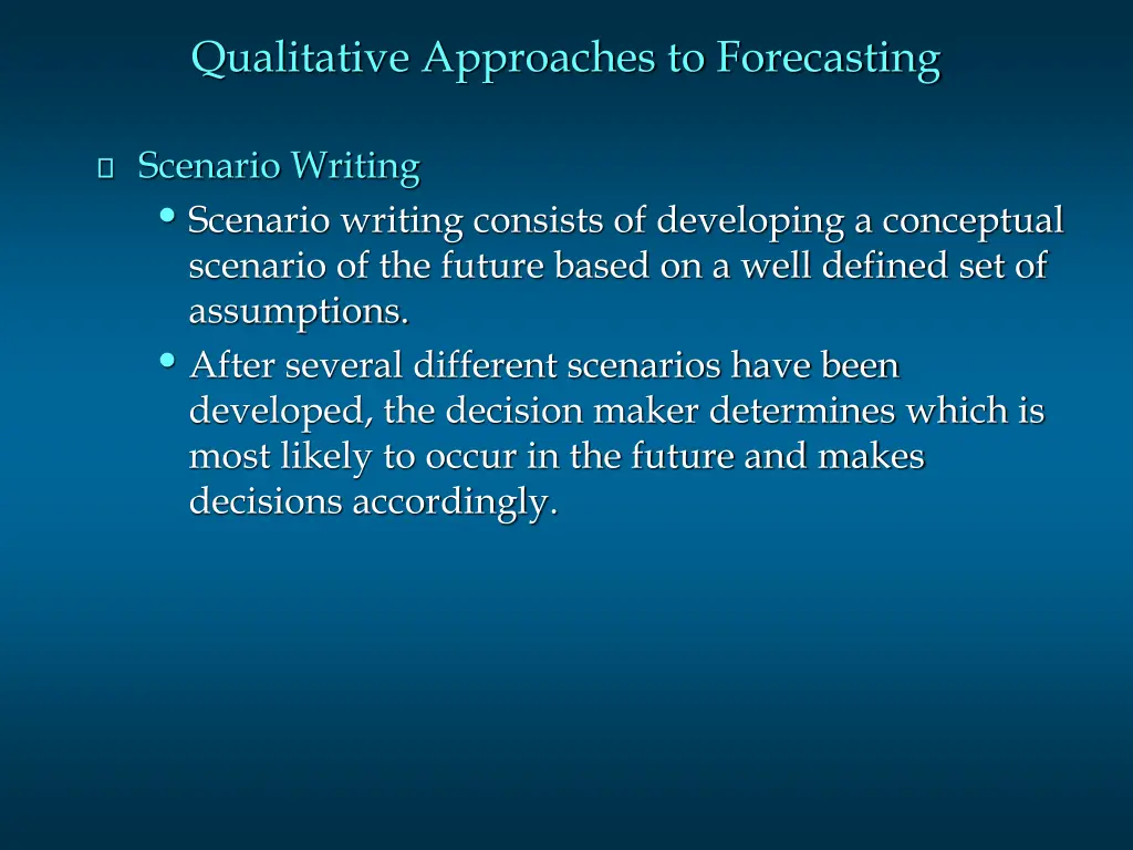 qualitative approaches to forecasting 1