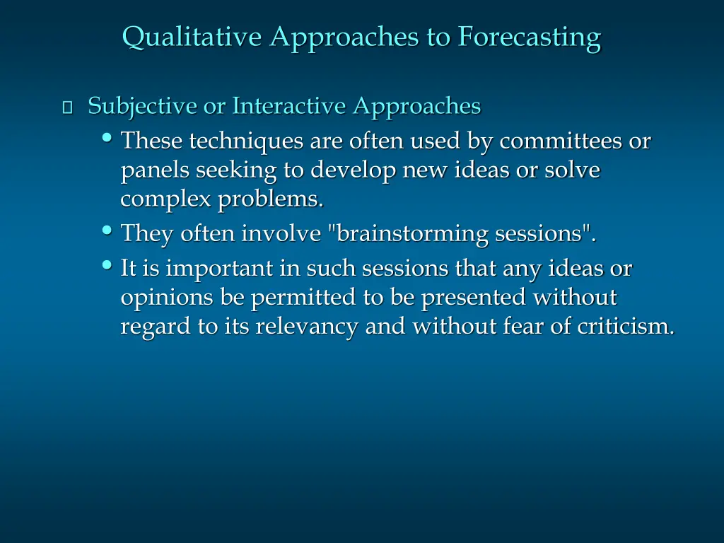 qualitative approaches to forecasting 2