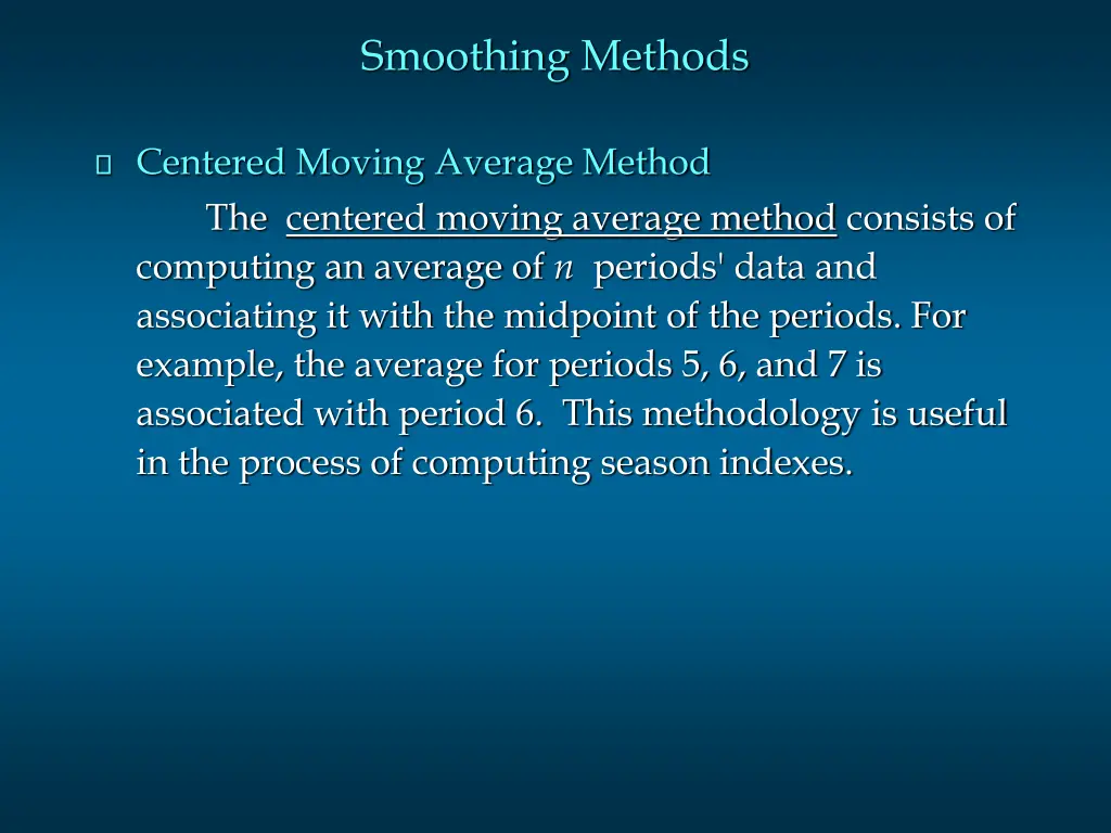 smoothing methods 2