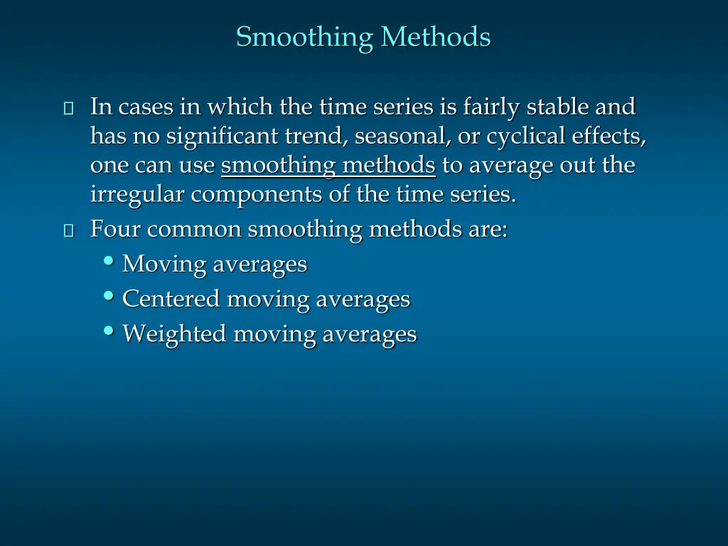 smoothing methods