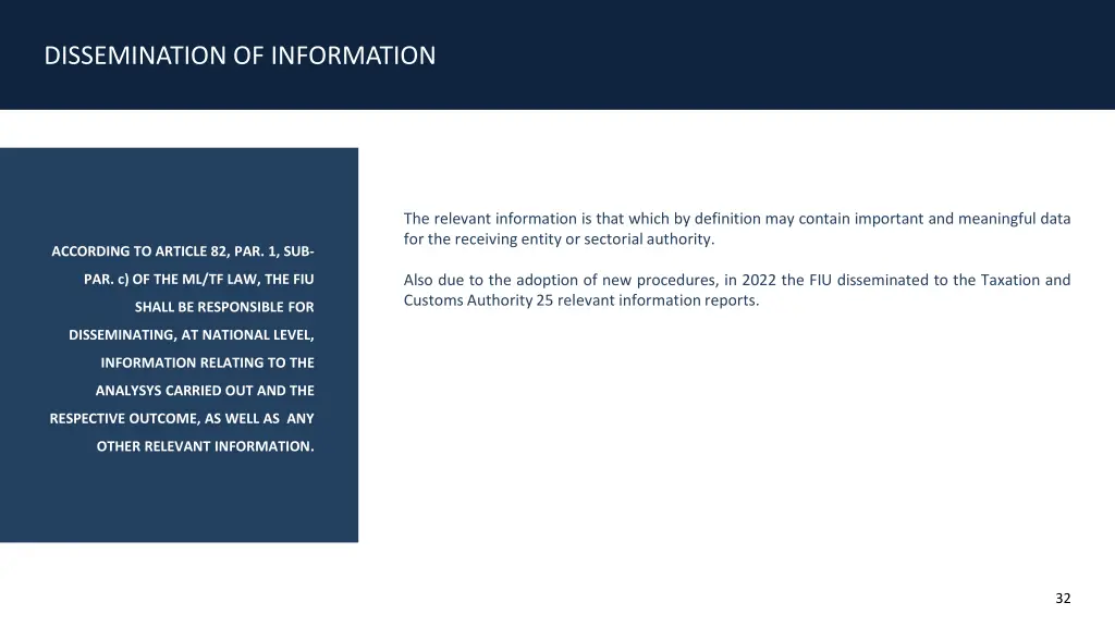 dissemination of information