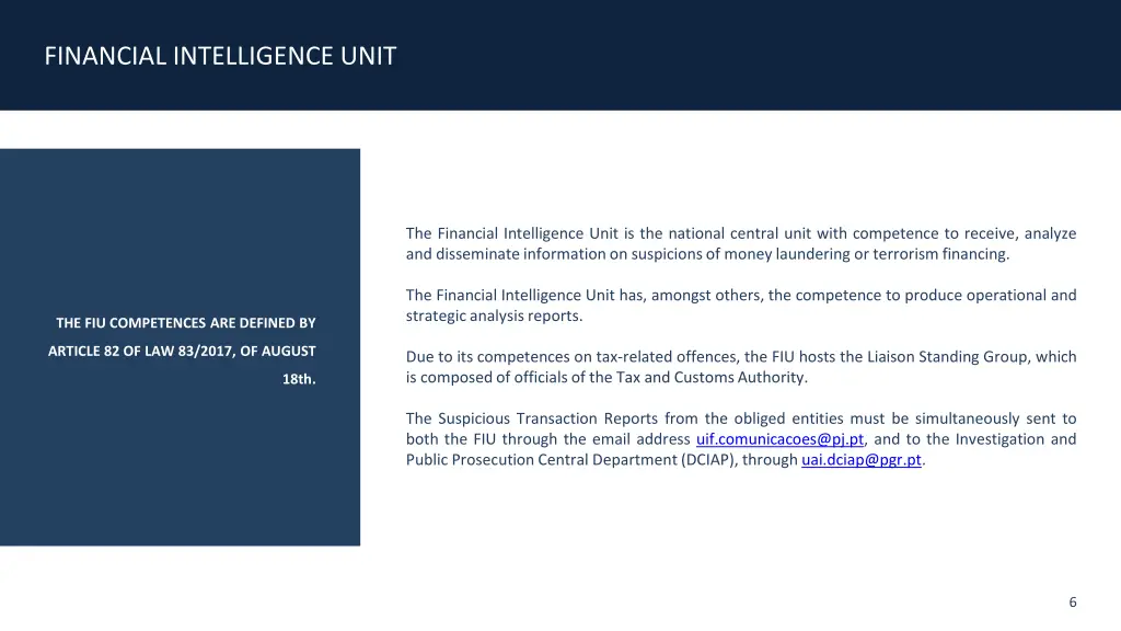 financial intelligence unit