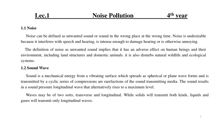 lec 1 noise pollution 4 th year