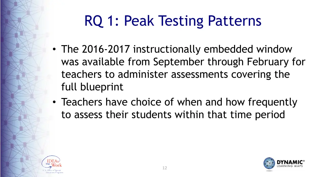 rq 1 peak testing patterns