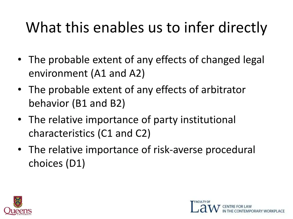 what this enables us to infer directly