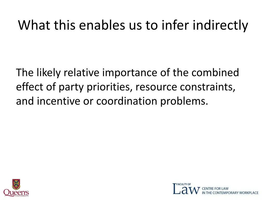 what this enables us to infer indirectly