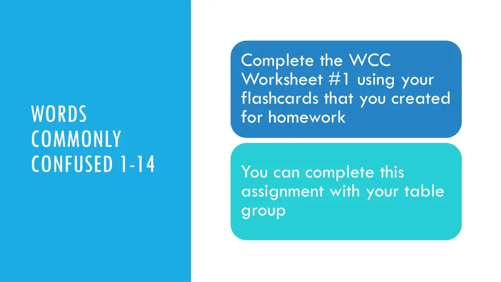 complete the wcc worksheet 1 using your