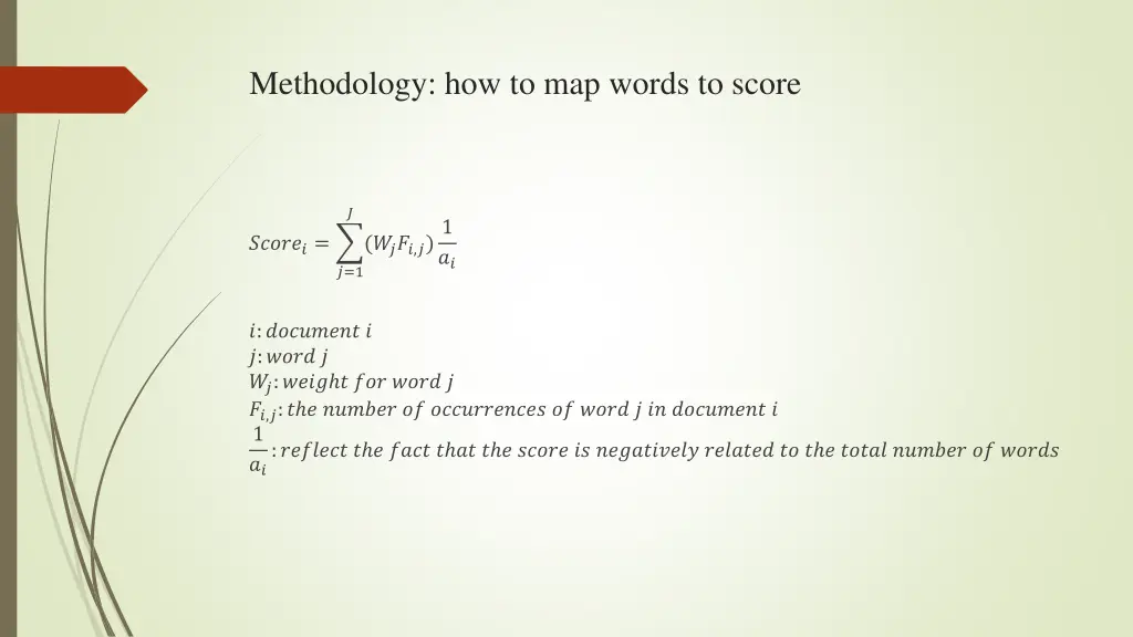 methodology how to map words to score