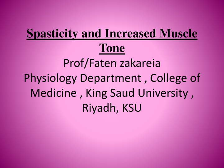spasticity and increased muscle tone prof faten