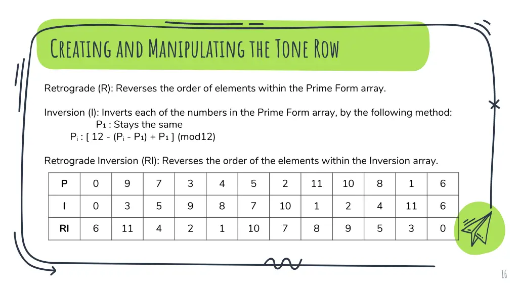 creating and manipulating the tone row 5