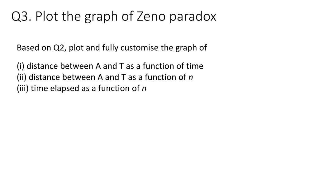 q3 plot the graph of zeno paradox