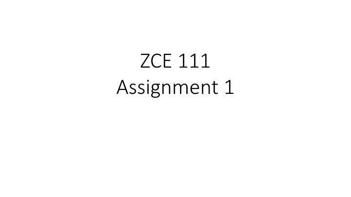 zce 111 assignment 1
