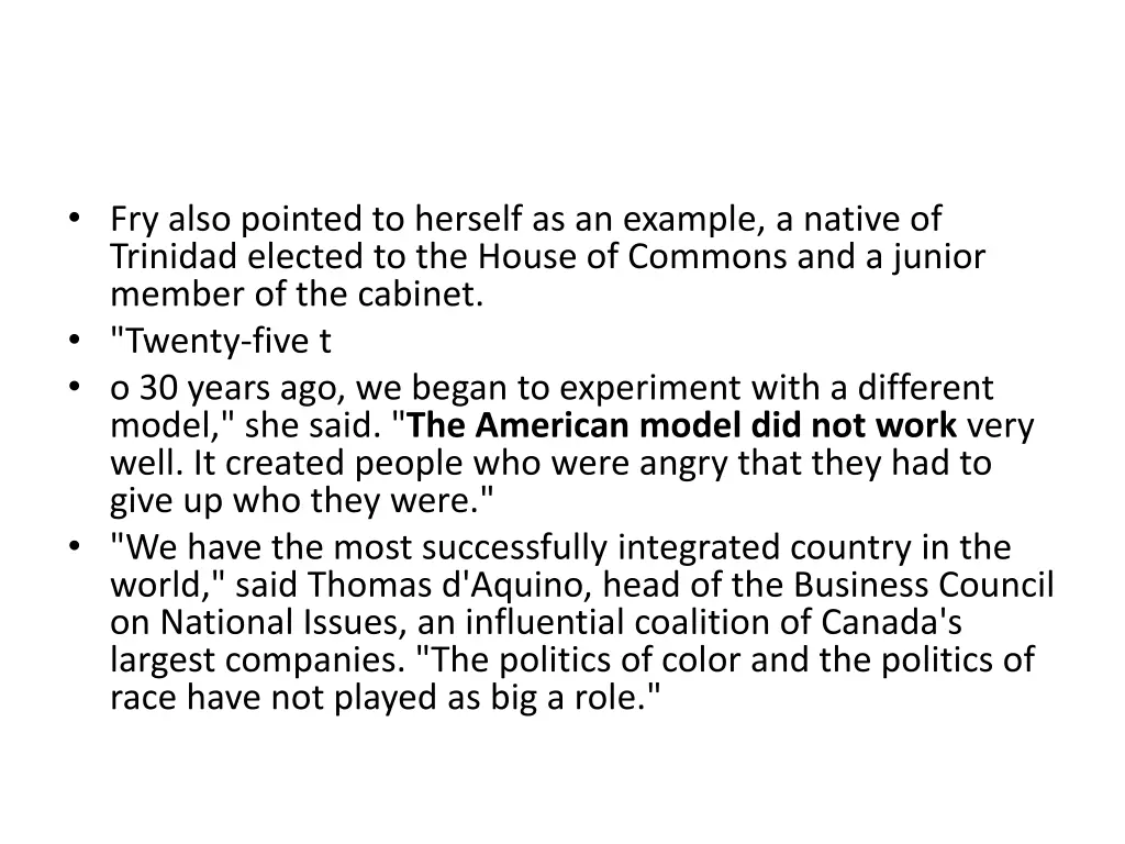 fry also pointed to herself as an example