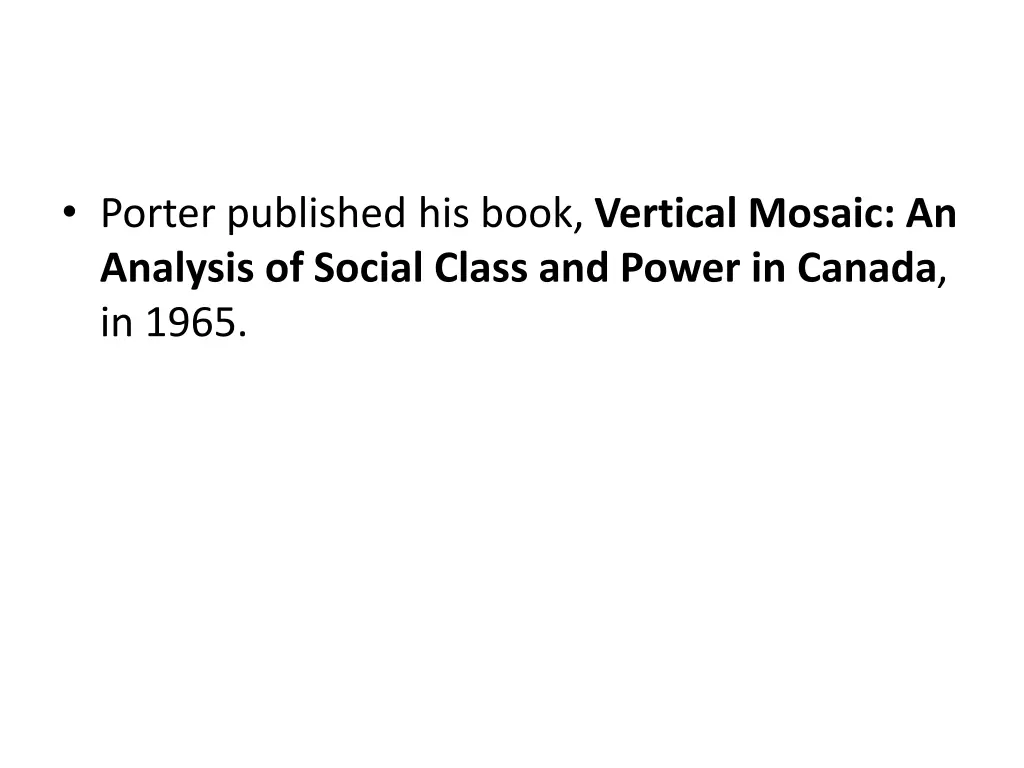 porter published his book vertical mosaic