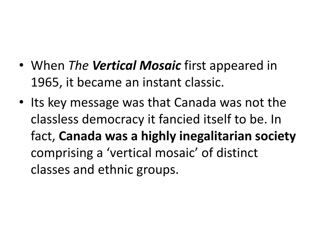 when the vertical mosaic first appeared in 1965