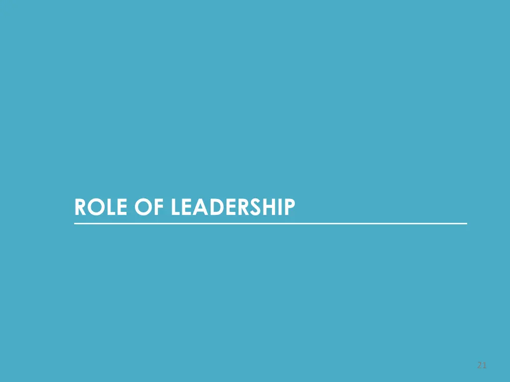 role of leadership
