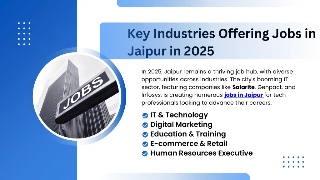 key industries offering jobs in jaipur in 2025