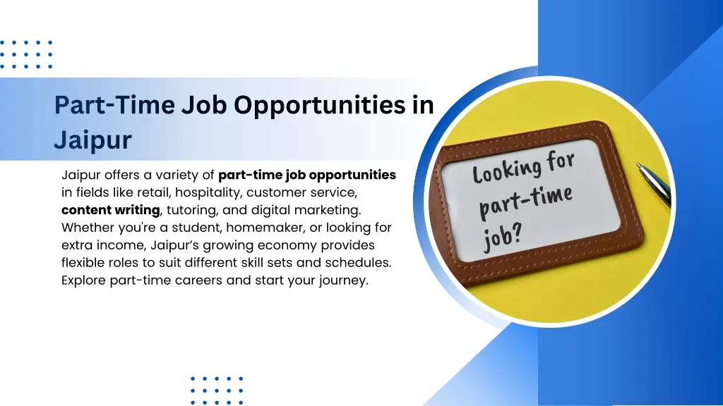 part time job opportunities in jaipur
