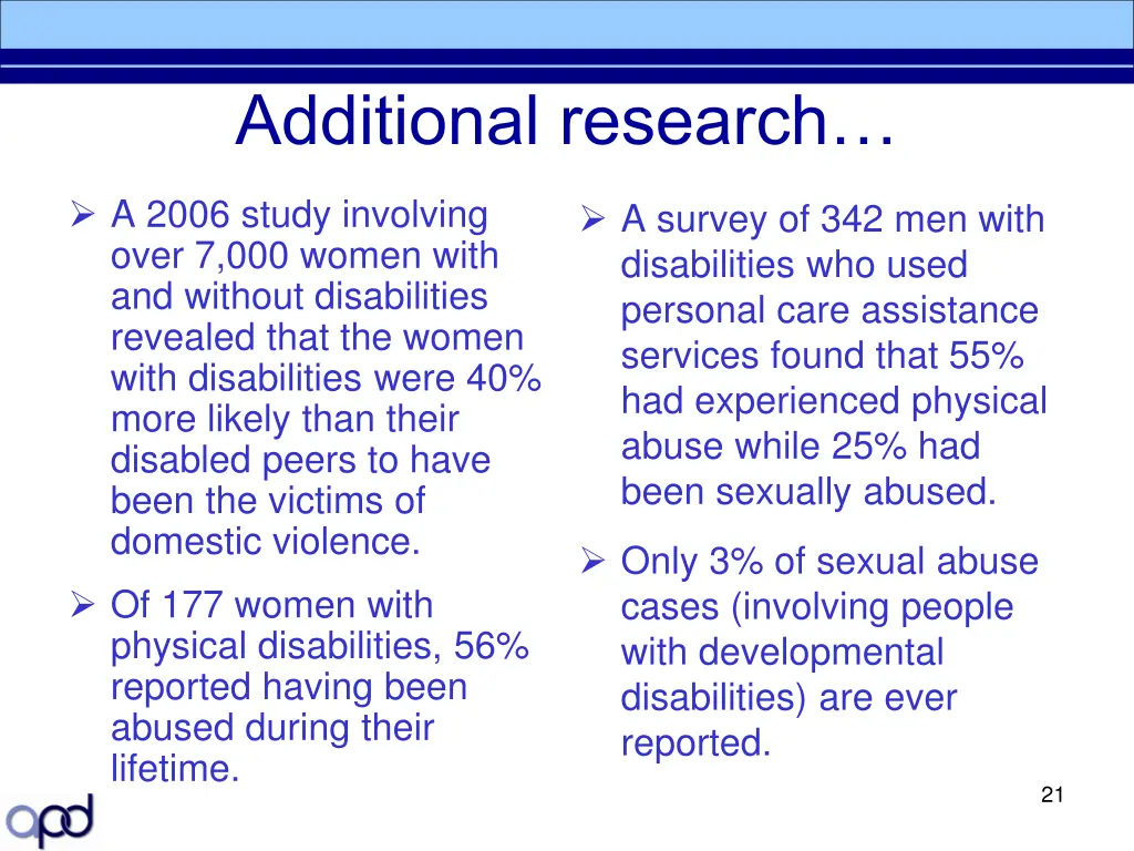 additional research