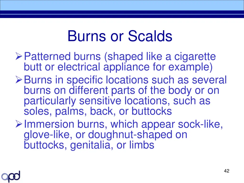 burns or scalds patterned burns shaped like
