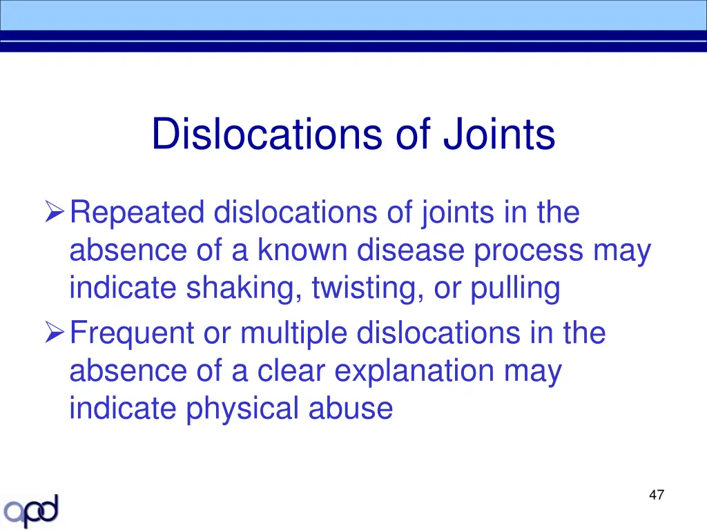 dislocations of joints